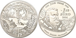 1,5 Euro, 2006, 100. Todestag Von Jules Verne - Reise Zum Mittelpunkt Der Erde, KM 2064, Schön 870, Im Etui... - Sonstige & Ohne Zuordnung