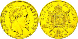 100 Francs, Gold, Napoleon III., A (Paris), Fb. 580, Gadoury 1136, Kl. Rf., Vz.  Vz100 Franc, Gold, Napoleon... - Other & Unclassified