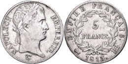 5 Francs, 1813, Napoleon, BB (Straßburg), Ss.  Ss5 Franc, 1813, Napoleon, BB (Strasbourg), Very Fine.  Ss - Sonstige & Ohne Zuordnung