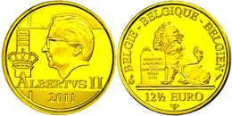 12,5 Euro, Gold, 2011, Baudouin König Von Belgien, KM 293, Schön 278, Im Etui Mit Kapsel Und Zertifikat,... - Other & Unclassified