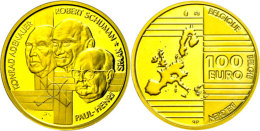 100 Euro, Gold, 2002, Albert II., Gründerväter, 15,55g Fein, Auflage 5000 Stück, Fb. 443, Mit... - Sonstige & Ohne Zuordnung