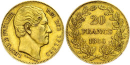 20 Francs, Gold, 1865, Leopold I., Brüssel, Fb. 411, Vz.  Vz20 Franc, Gold, 1865, Leopold I.,... - Other & Unclassified