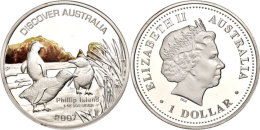 1 Dollar, 2007, Australien Entdecken - Phillip Island (Tampondruck), KM 946, Schön 1105, Im Etui Mit OVP Und... - Other & Unclassified