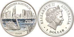 1 Dollar, 2006, Australien Entdecken - Perth (Tampondruck), KM 943, Schön 1006, Im Etui Mit OVP Und... - Other & Unclassified