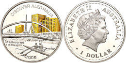 1 Dollar, 2006, Australien Entdecken - Melbourne (Tampondruck), KM 940, Schön 1003, Im Etui Mit OVP Und... - Other & Unclassified