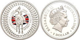 1 Dollar, 2002, 50 Jahrestag Der Thronbesteigung Elizabeth II. (Tampondruck), KM 632, Schön 704, Im Etui Mit... - Other & Unclassified