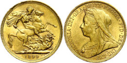 Sovereign, Gold, 1899, Victoria, Mzz S Sydney, Fb. 23, Randfehler, Ss-vz.  Ss-vzSovereign, Gold, 1899,... - Other & Unclassified