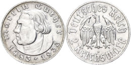 3 Reichsmark, 1933 A, Martin Luther, Kl. Kratzer, Win. Randfehler, Ss-vz., Katalog: J. 352 Ss-vz3 Reichmark,... - Sonstige & Ohne Zuordnung