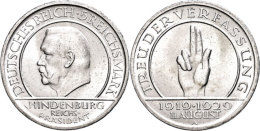 5 Reichsmark, 1929 A, Schwurhand, Kratzer, Vz., Katalog: J. 341 Vz5 Reichmark, 1929 A, Oath Hand, Scratch,... - Sonstige & Ohne Zuordnung