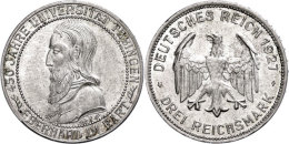 3 Reichsmark, 1927, Universität Tübingen, Ss, Katalog: J. 328 Ss3 Reichmark, 1927, University... - Other & Unclassified