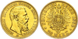 20 Mark, 1888, Friedrich III., Ss-vz., Katalog: J. 248 Ss-vz20 Mark, 1888, Friedrich III., Very Fine To... - Sonstige & Ohne Zuordnung