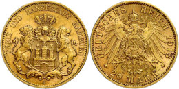 20 Mark, 1913, Wappen, Vz, Katalog: J. 212 Vz20 Mark, 1913, Coat Of Arms, Extremly Fine, Catalogue: J. 212 Vz - Other & Unclassified