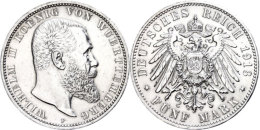 5 Mark, 1913, Wilhelm II., Poliert, Kl. Randfehler, Kratzer, Vz., Katalog: J. 176 Vz5 Mark, 1913, Wilhelm II.,... - Other & Unclassified