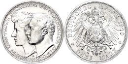 3 Mark, 1910, Wilhelm Ernst, Zur Zweiten Hochzeit, Teils Berieben, Randfehler, Vz., Katalog: J. 162 Vz3 Mark,... - Altri & Non Classificati