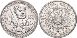 5 Mark, 1908, Wilhelm Ernst, Uni Jena, Avers Etwas Berieben, Kl. Rf., Vz., Katalog: J. 161 Vz5 Mark, 1908,... - Altri & Non Classificati