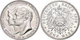 5 Mark, 1903, Wilhelm Ernst, Zur Hochzeit, Wz. Rf., Vz Aus PP., Katalog: J. 159 VzausPP5 Mark, 1903, Wilhelm... - Sonstige & Ohne Zuordnung