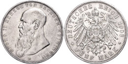 5 Mark, 1908, Georg II., Randfehler, Ss., Katalog: J. 153b Ss5 Mark, 1908, Georg II., Margin Fault, Very Fine.,... - Sonstige & Ohne Zuordnung