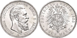 5 Mark, 1888, Friederich III., Kratzer, Kl. Rf., Vz-st., Katalog: J. 99 Vz-st5 Mark, 1888, Friederich III.,... - Sonstige & Ohne Zuordnung