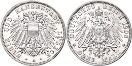 3 Mark, 1908, Kl. Kratzer, Kl. Rf, Vz., Katalog: J. 82 Vz3 Mark, 1908, Small Scratch, Small Rf, Extremley Fine,... - Sonstige & Ohne Zuordnung