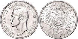 5 Mark, 1899, Ernst Ludwig, Etwas Berieben, Kl. Rf., Ss., Katalog: J. 73 Ss5 Mark, 1899, Ernst Ludwig, A Little... - Sonstige & Ohne Zuordnung