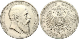 5 Mark, 1904, Friedrich I., Randfehler, Ss-vz., Katalog: J. 33 Ss-vz5 Mark, 1904, Friedrich I., Margin Fault,... - Other & Unclassified