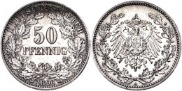 50 Pfennig, 1896, Vz-st., Katalog: J. 15 Vz-st50 Penny, 1896, Extremly Fine To Uncirculated., Catalogue: J. 15... - Sonstige & Ohne Zuordnung