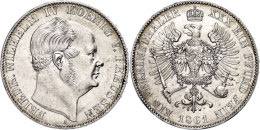 Taler, 1861, Friedrich Wilhelm IV., AKS 78, J. 84, Avers Berieben, Vz-st.  Vz-stThaler, 1861, Friedrich Wilhelm... - Sonstige & Ohne Zuordnung