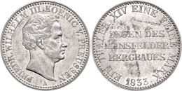 Taler, 1833, Friedrich Wilhelm III., AKS 18, J. 63, Min. Rf., Vz.  VzThaler, 1833, Friedrich Wilhelm III.,... - Other & Unclassified