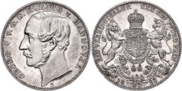 Taler, 1866, Georg V., AKS 144b, J. 96, Kl. Rf., Avers Leicht Berieben, Vz-st.  Vz-stThaler, 1866, Georg V.,... - Sonstige & Ohne Zuordnung