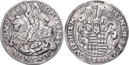 Taler, 1594, Heinrich II. Und Gotthelf Wilhelm, Tornau 988, Ss.  SsThaler, 1594, Heinrich II. And Gotthelf... - Sonstige & Ohne Zuordnung