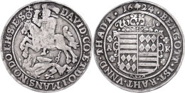 Taler, 1624, David, AK, Tornau 1189, Henkelspur, S. Mit Unterlegzettel Der Münzhandlung Knopik, Eckartsberga. ... - Sonstige & Ohne Zuordnung