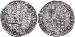 Taler, 1577, Johann Georg I., Peter Ernst I. Und Johann Hoyer III., Tornau 391e, Ss. Mit Unterlegzettel Der... - Sonstige & Ohne Zuordnung