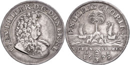 2/3 Taler (Palmbaumgulden), 1679, Johann Friedrich, Dav. 379 A, Ss.  Ss2 / 3 Thaler (palm Tree Gulden), 1679,... - Sonstige & Ohne Zuordnung