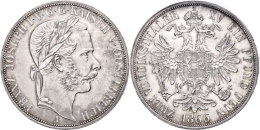 Doppeltaler, 1866, Franz Josef I., Wien, J. 24, Randfehler, Vz.  VzDouble Taler, 1866, Francis Joseph I.,... - Oesterreich