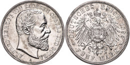 5 Mark, 1895, Alfred, Kl. Kratzer Und Rf., Vz., Katalog: J. 146 Vz5 Mark, 1895, Alfred, Small Scratch And Edge... - Sonstige & Ohne Zuordnung