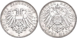 2 Mark, 1901, Vz-st., Katalog: J. 80 Vz-st2 Mark, 1901, Extremly Fine To Uncirculated., Catalogue: J. 80 Vz-st - Other & Unclassified