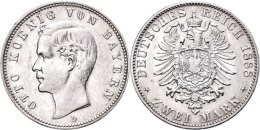 2 Mark, 1888, Otto, Ss-vz., Katalog: J. 43 Ss-vz2 Mark, 1888, Otto, Very Fine To Extremly Fine., Catalogue: J.... - Sonstige & Ohne Zuordnung