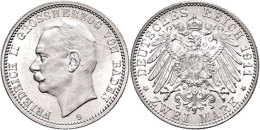 2 Mark, 1913, Friedrich II., F. St., Katalog: J. 38 2 Mark, 1913, Friedrich II., F. St., Catalogue: J. 38 - Other & Unclassified