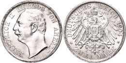 2 Mark, 1904, Friedrich II., Avers Min. Berieben, F. St., Katalog: J. 22 2 Mark, 1904, Friedrich II., Aversum... - Sonstige & Ohne Zuordnung