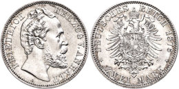 2 Mark, 1876, Friedrich I., Vz., Katalog: J. 19 Vz2 Mark, 1876, Friedrich I., Extremley Fine, Catalogue: J. 19... - Sonstige & Ohne Zuordnung