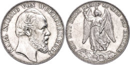 Taler, 1871, Karl, Auf Den Sieg über Frankreich, AKS 132, J. 86, Kl. Rf., Ss.  SsThaler, 1871, Karl, On... - Sonstige & Ohne Zuordnung