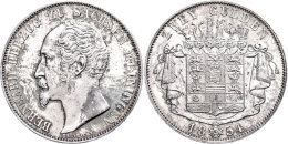 Doppelgulden, 1854, Bernhard II. Erich Freund, AKS 183, J. 445, Wz. Rf., Vz-st.  Vz-stDouble Guilder, 1854,... - Sonstige & Ohne Zuordnung