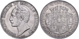 Doppeltaler, 1843, Bernhard II. Erich Freund, AKS 171, J. 439, Kl. Rf., Vz+.  Double Taler, 1843, Barney II.... - Sonstige & Ohne Zuordnung