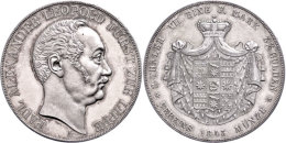 Doppeltaler, 1843, Paul Alexander Leopold, AKS 5, J. 8, Kl. Rf., Vz-st.  Vz-stDouble Taler, 1843, Paul... - Sonstige & Ohne Zuordnung