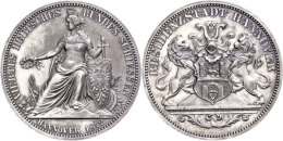 Silbermedaille In Talergröße, 1872, 4. Deutsches Bundesschießen, Thun 179, F. St.  Silver... - Other & Unclassified