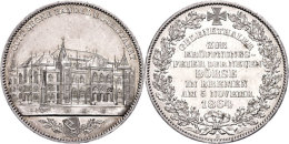 Taler, 1864, Eröffnung Der Neuen Börse, AKS 15, Kl. Rf., Etwas Berieben, Vz+.  Thaler, 1864, Opening... - Other & Unclassified