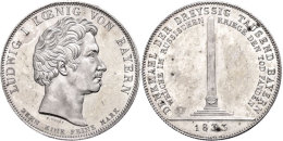 Geschichtstaler, 1833, Ludwig I., Denkmal Der 30000 Bayern, AKS 129, J. 44, Revers Min Berieben, Wz. Rf., Vz-st. ... - Sonstige & Ohne Zuordnung