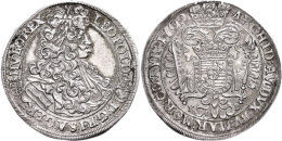 1/2 Taler, 1702, Leopold I., Kremnitz, Herinek 852, Justiert, Ss-vz.  Ss-vz1 / 2 Thaler, 1702, Leopold I.,... - Oesterreich