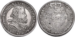 Taler, 1605, Rudolf II., Dav. 3005, Wz. Schrötlingsfehler, Ss.  SsThaler, 1605, Rudolf II., Dav. 3005,... - Austria