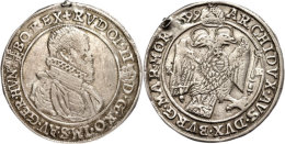 1/2 Taler, 1599, Rudolf II., Kremnitz, Henkelspur, Felder Bearbeitet, Ss.  Ss1 / 2 Thaler, 1599, Rudolf II.,... - Oesterreich